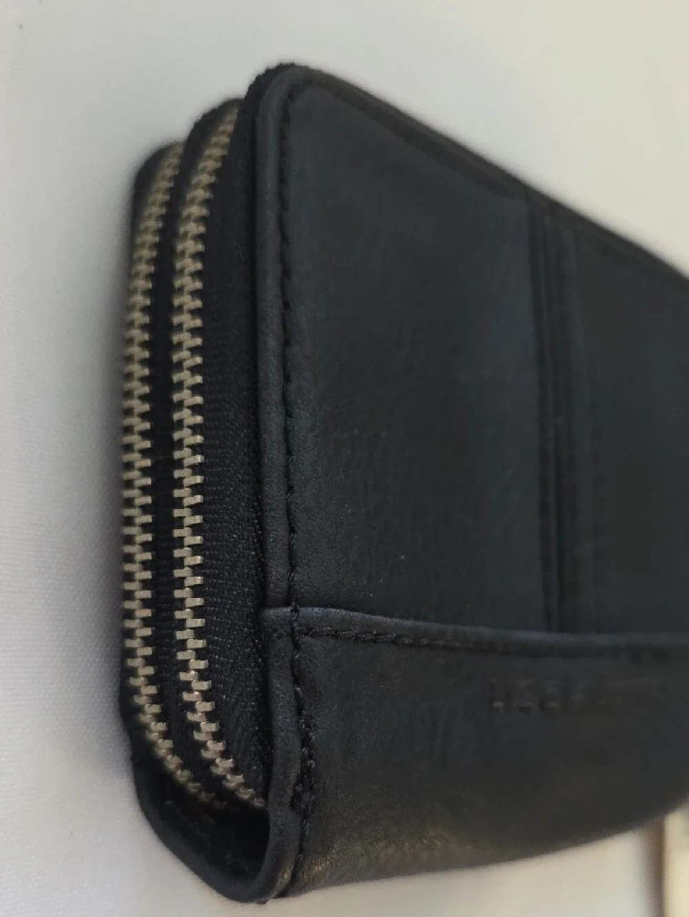 Vintage Liz Claiborne Leather Black Compact Zip Wallet New Old Stock With Tags